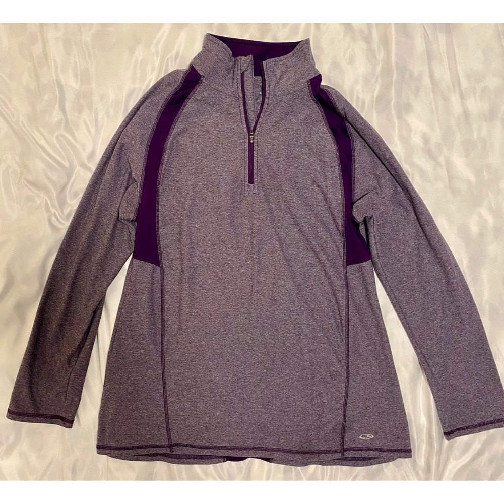 C9 Champion Purple Quarter Zip Athletic Pullover Breathable Panels Womens Large‎